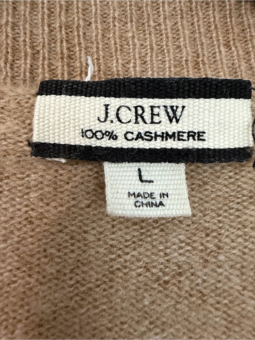J.Crew 100% Cashmere Crewneck Sweater – Women’s Large – Camel Tan - Picture 4 of 10